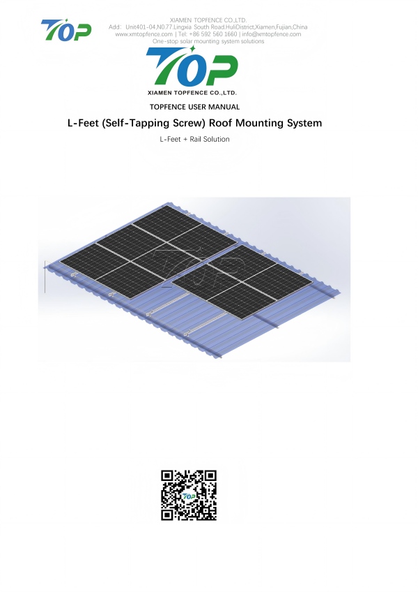 راهنمای کاربر سیستم Topfencesolar L-Feet