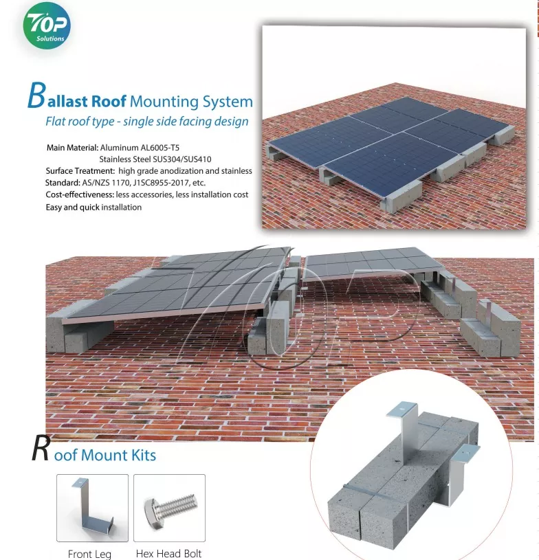 Ballast Flat Roof Solar Mounting System