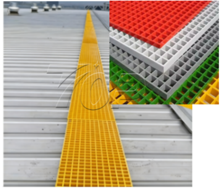 Solar Rooftop Fiberglass Grating FRP Walkway
